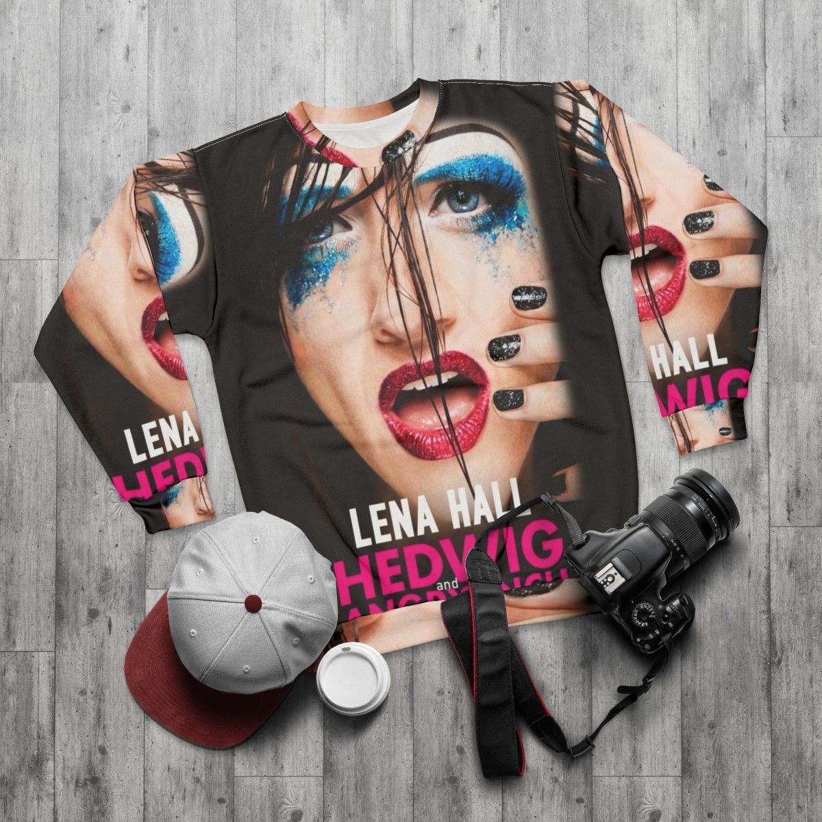 Hedwig and the Angry Inch Broadway Musical Sweatshirt featuring Lena Hall - flat lay