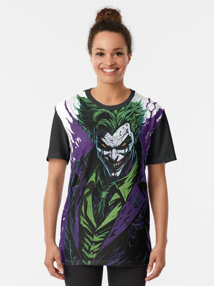 Joker graphic t-shirt featuring the iconic villain from Batman and DC Comics - Women