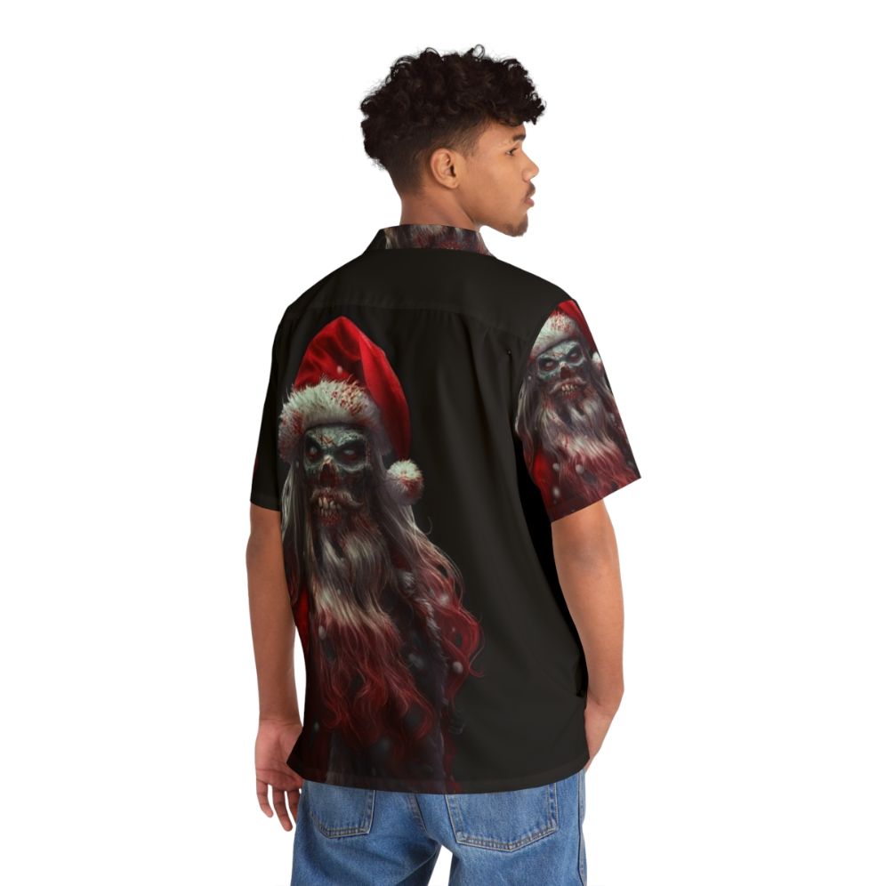 Zanta Claws Zombie Santa Hawaiian Christmas Shirt - People Back