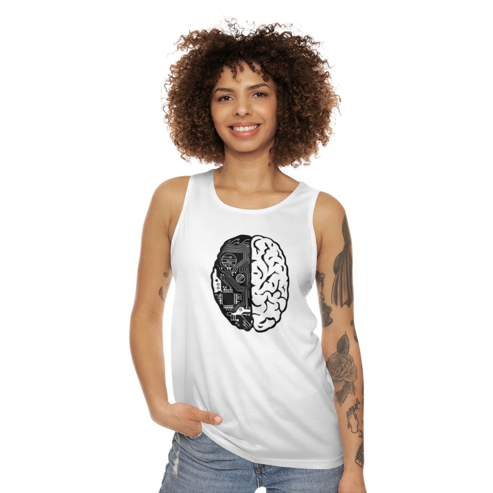 Unisex "Coding Brain" Binary Code Tank Top - women