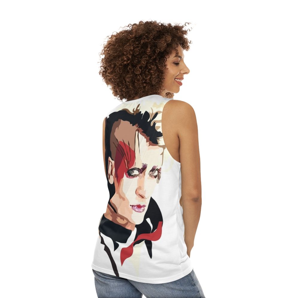 Peaches unisex music pop art tank top - women back