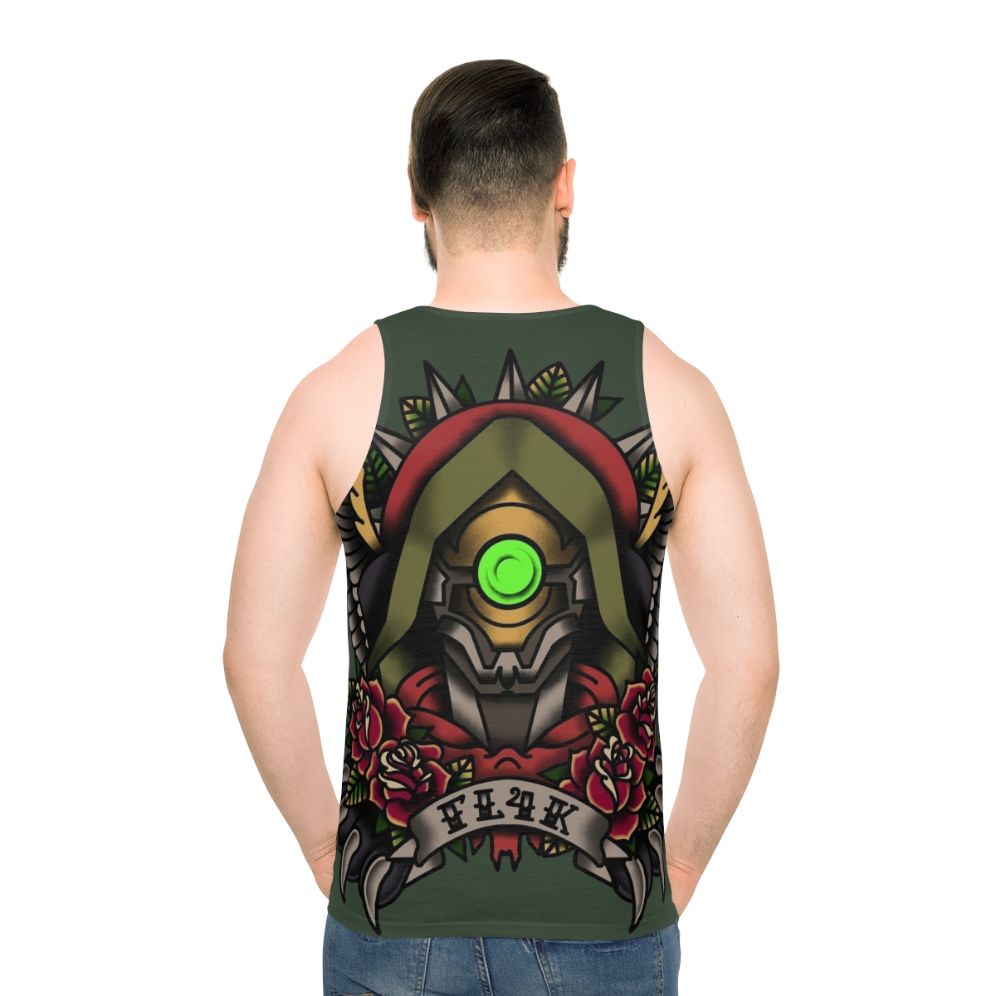 1920s Tattoo Style Fl4K Borderlands Unisex Tank Top - men back