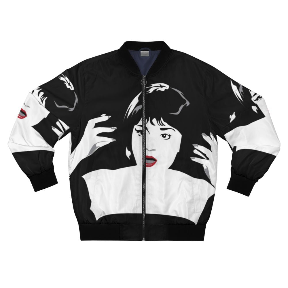 Flames On The Side Bomber Jacket - Inspired by Clue Movie Quote with Madeline Kahn as Mrs. White