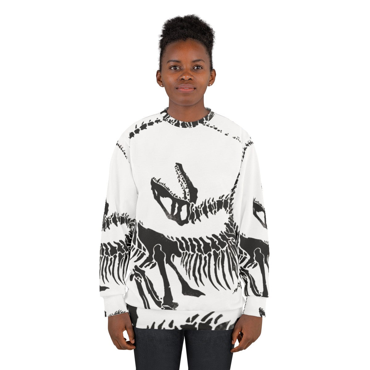 Velociraptor Skeleton Print Sweatshirt - women