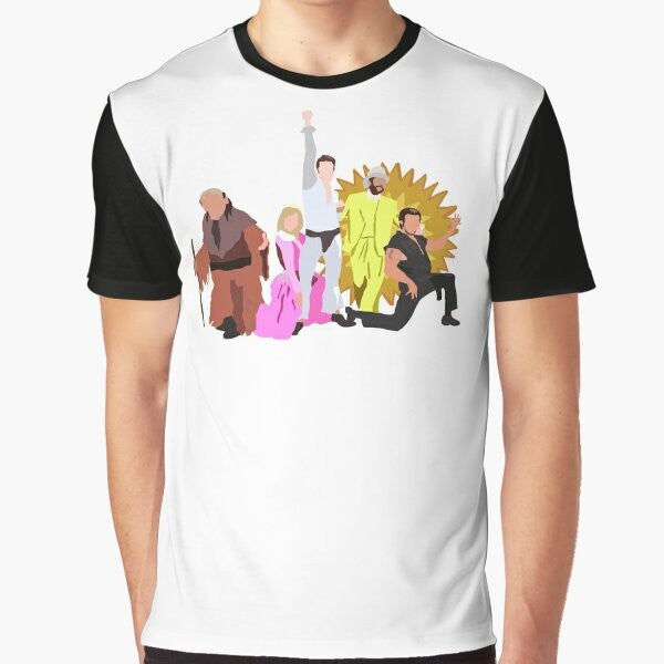 Nightman and Dayman graphic design t-shirt for fans of It's Always Sunny in Philadelphia.