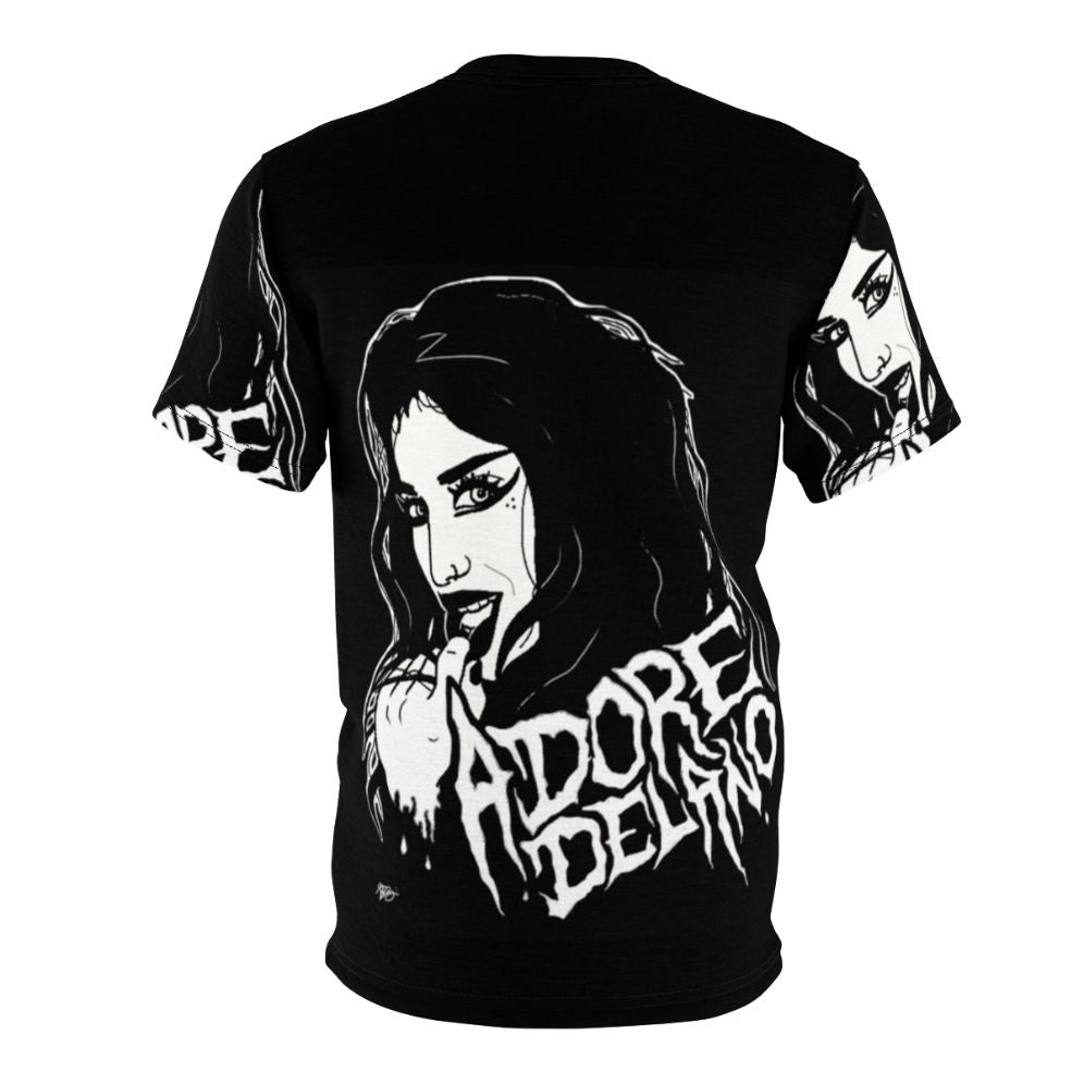 Adore Delano Inspired All-Over-Print T-shirt Featuring Punk Rock Inspired Graphics - Back