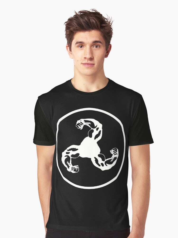 Bicep Logo Graphic T-Shirt in Black and White - Men