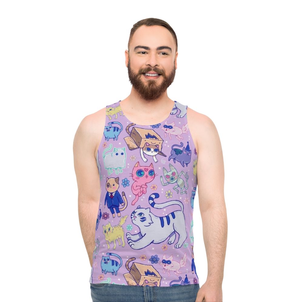 Unisex adventure time cat fanart tank top - men