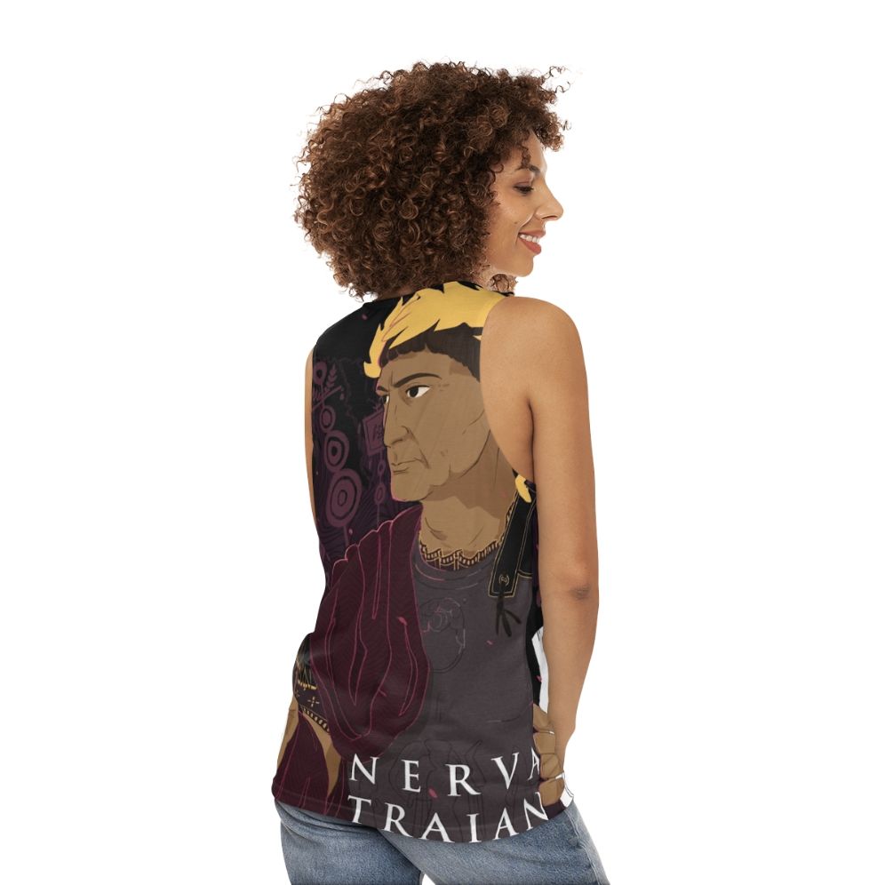 Trajan Unisex Roman Emperor Ancient History Tank Top - women back