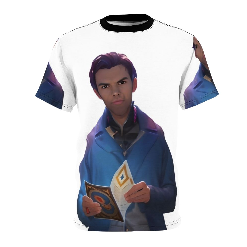 A vibrant, high-quality t-shirt featuring a custom Bridgerton fanart design of the character Colin Bridgerton.