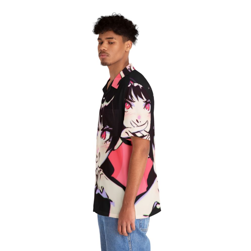 Tranced Batsu Hawaiian Shirt, pink anime-style Hawaiian shirt - People Left