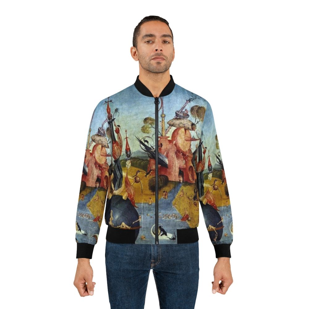 Vintage bomber jacket featuring Hieronymus Bosch's fantasy artwork - Lifestyle