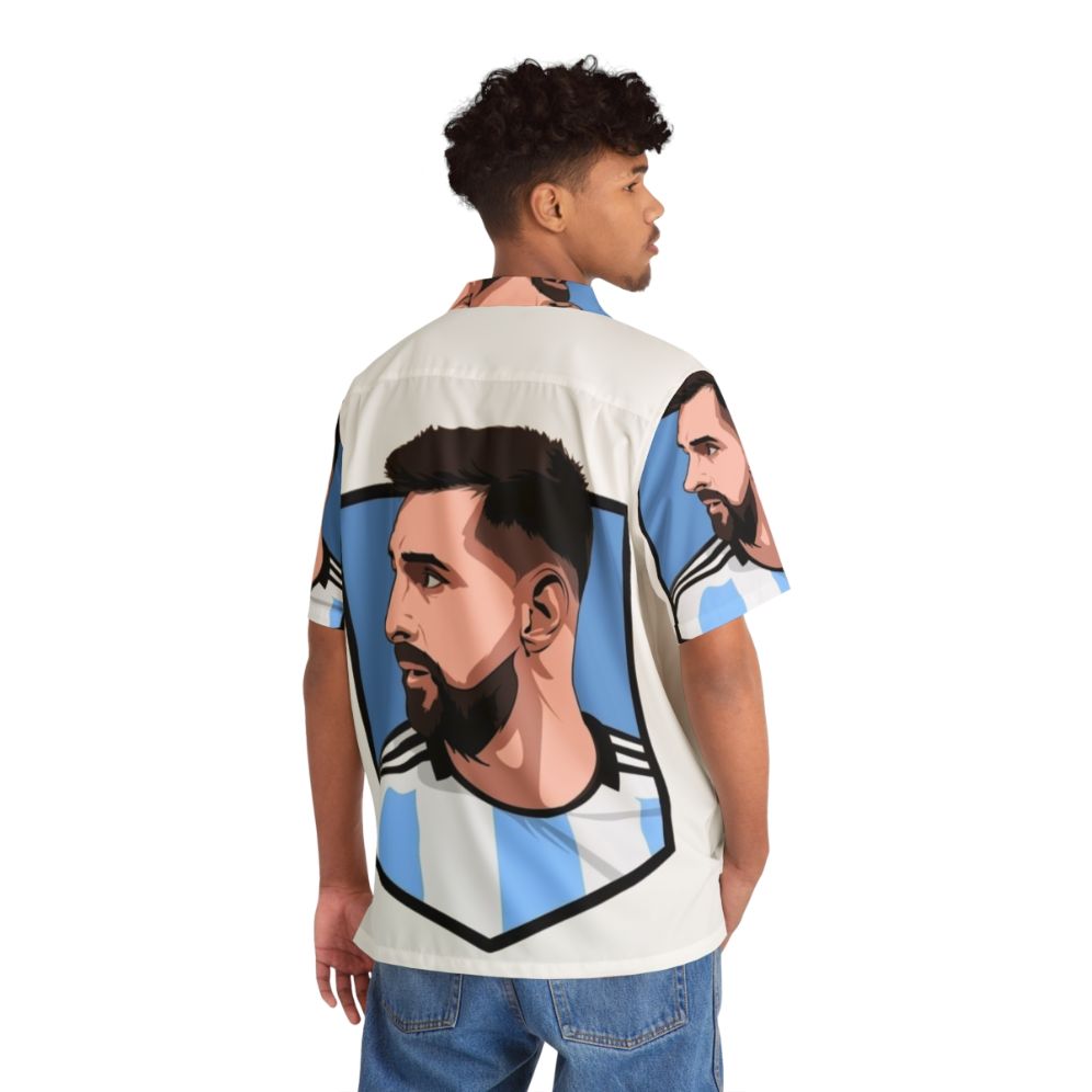 Lionel Messi 10 Argentina Soccer Jersey in Hawaii Shirt Design - People Back