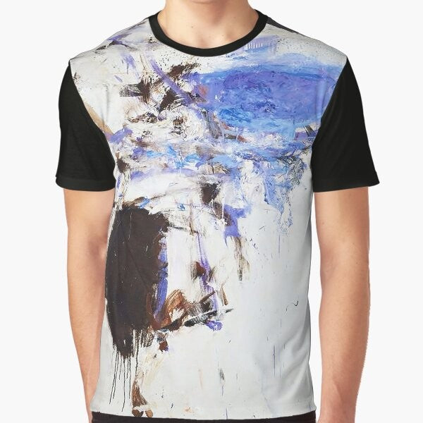 Joan Mitchell inspired abstract expressionist watercolor graphic design t-shirt