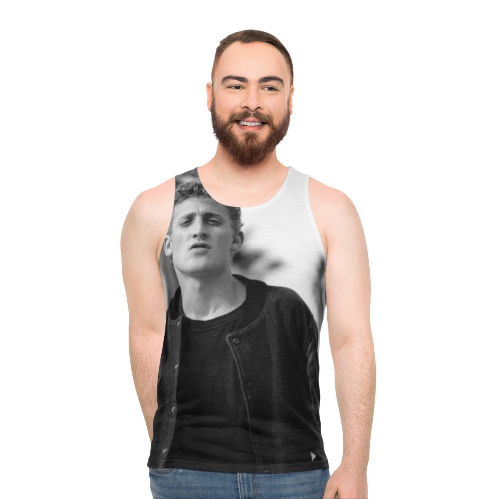 Unisex Alex tank top with black and white portrait design - men