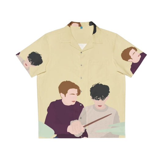 Nick and Charlie playing drums Hawaiian shirt with Heartstopper characters