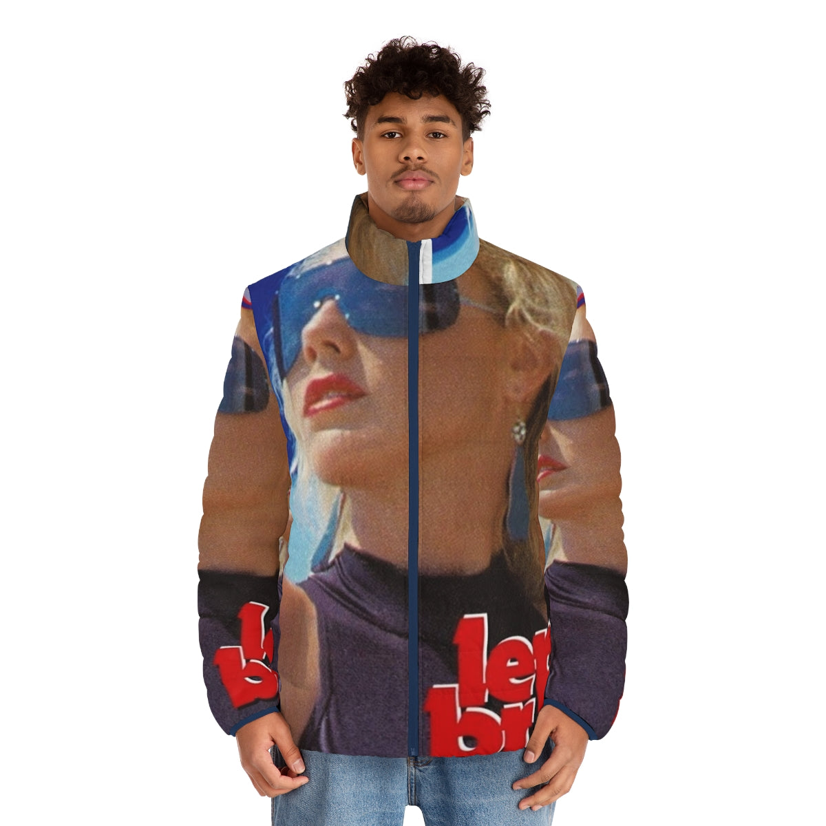 Lepa Brena inspired puffer jacket with album cover design - men front