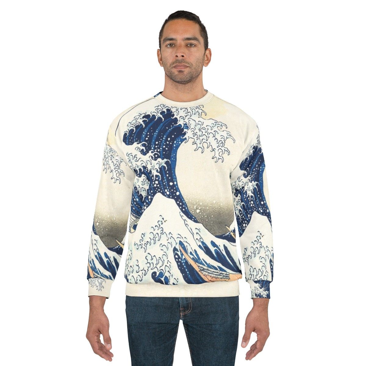 Kanagawa Wave Japanese Wave Sweatshirt by Hokusai - men