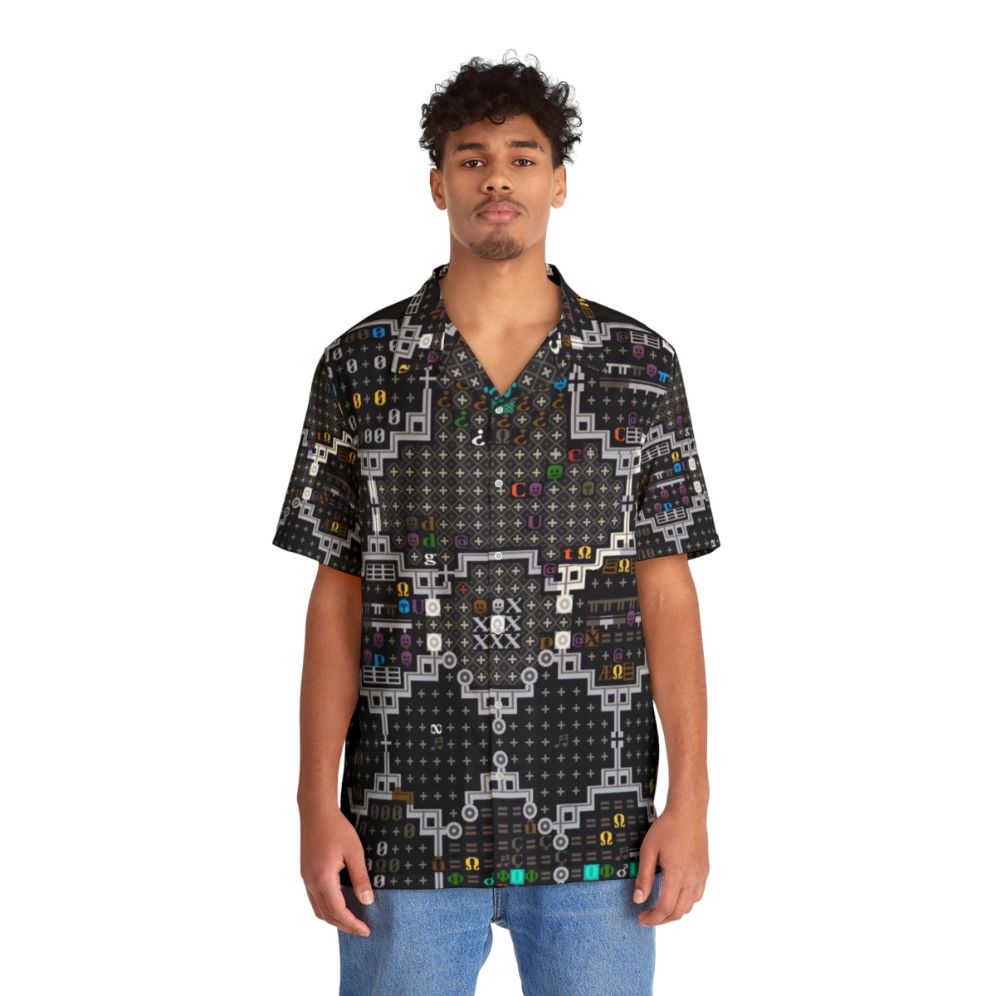 Dwarf Fortress inspired pixel art Hawaiian shirt - People Front