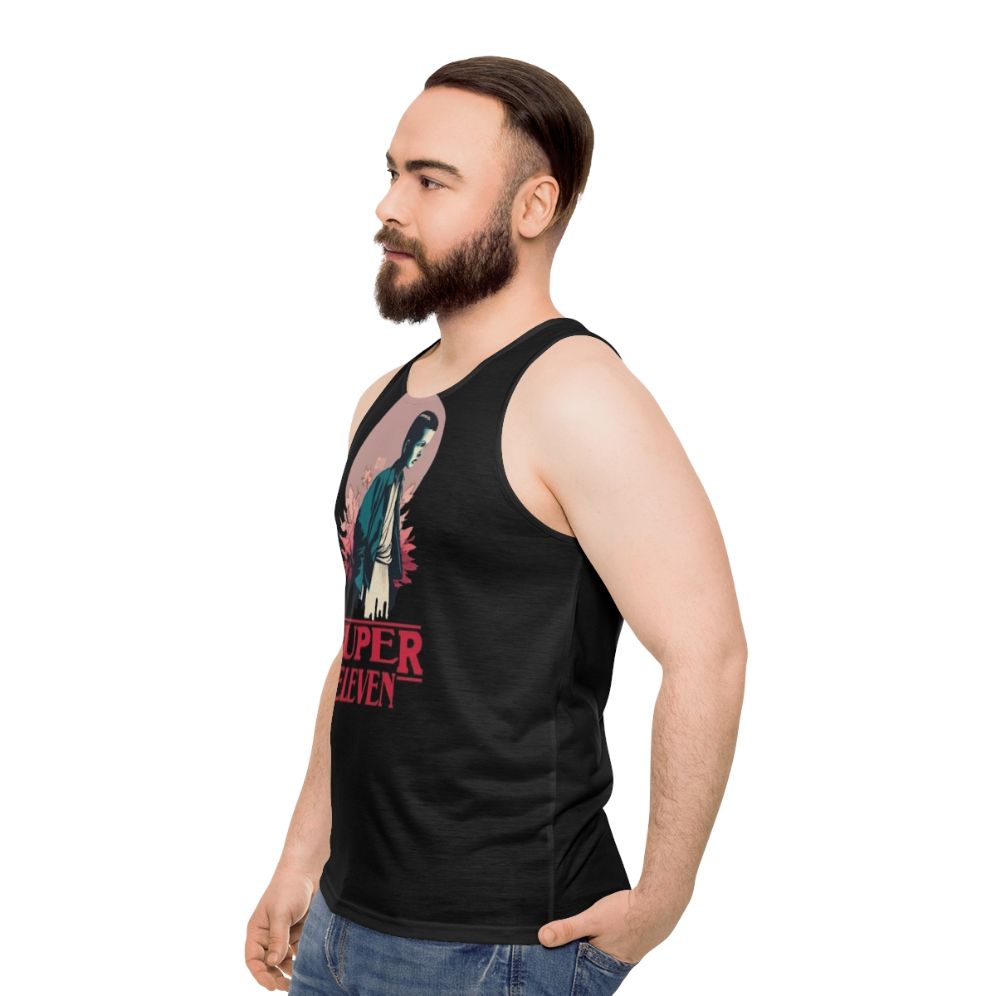 Stranger Things Eleven Black Unisex Tank Top - men side