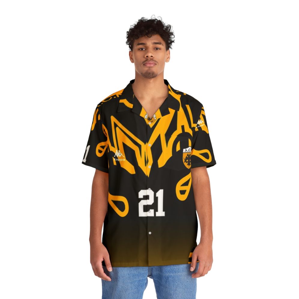 AEK Retro 1997 Homage Hawaiian Shirt - Vintage Greek Football Apparel - Lifestyle