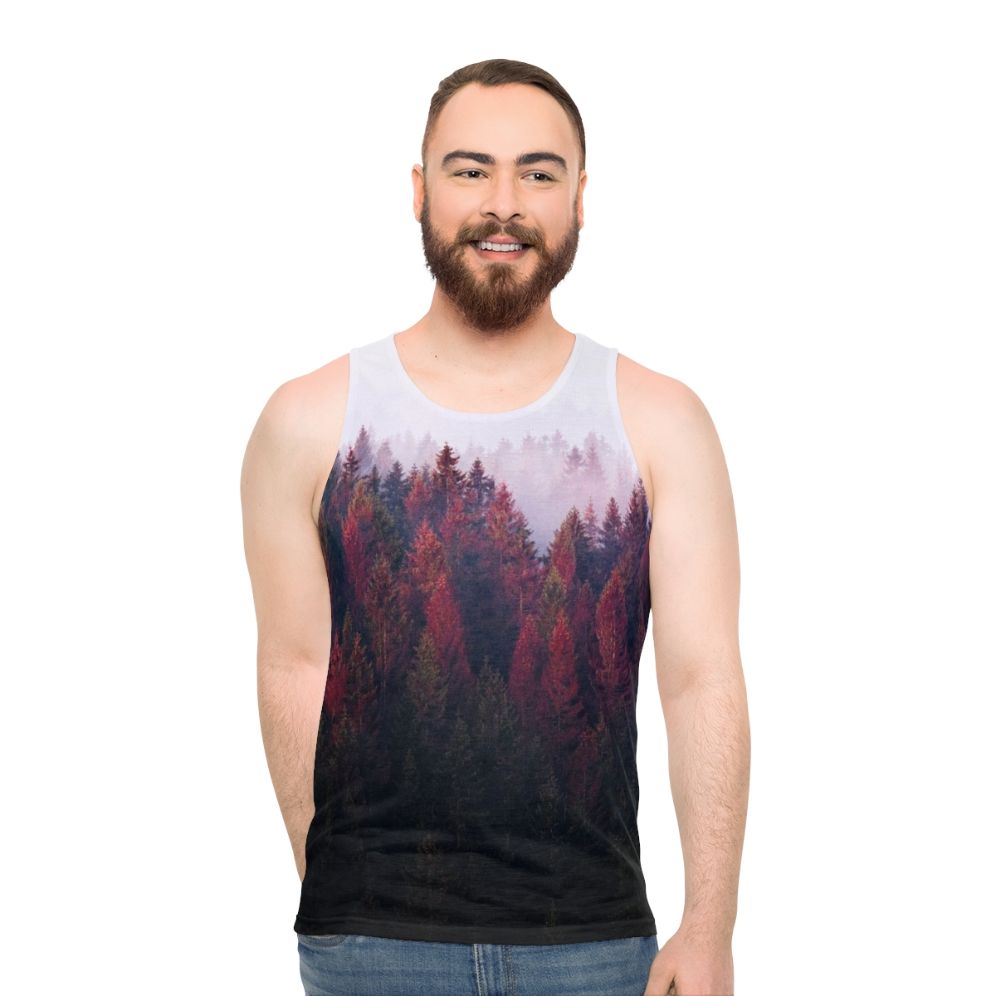 Unisex nature inspired mountain landscape tank top - men