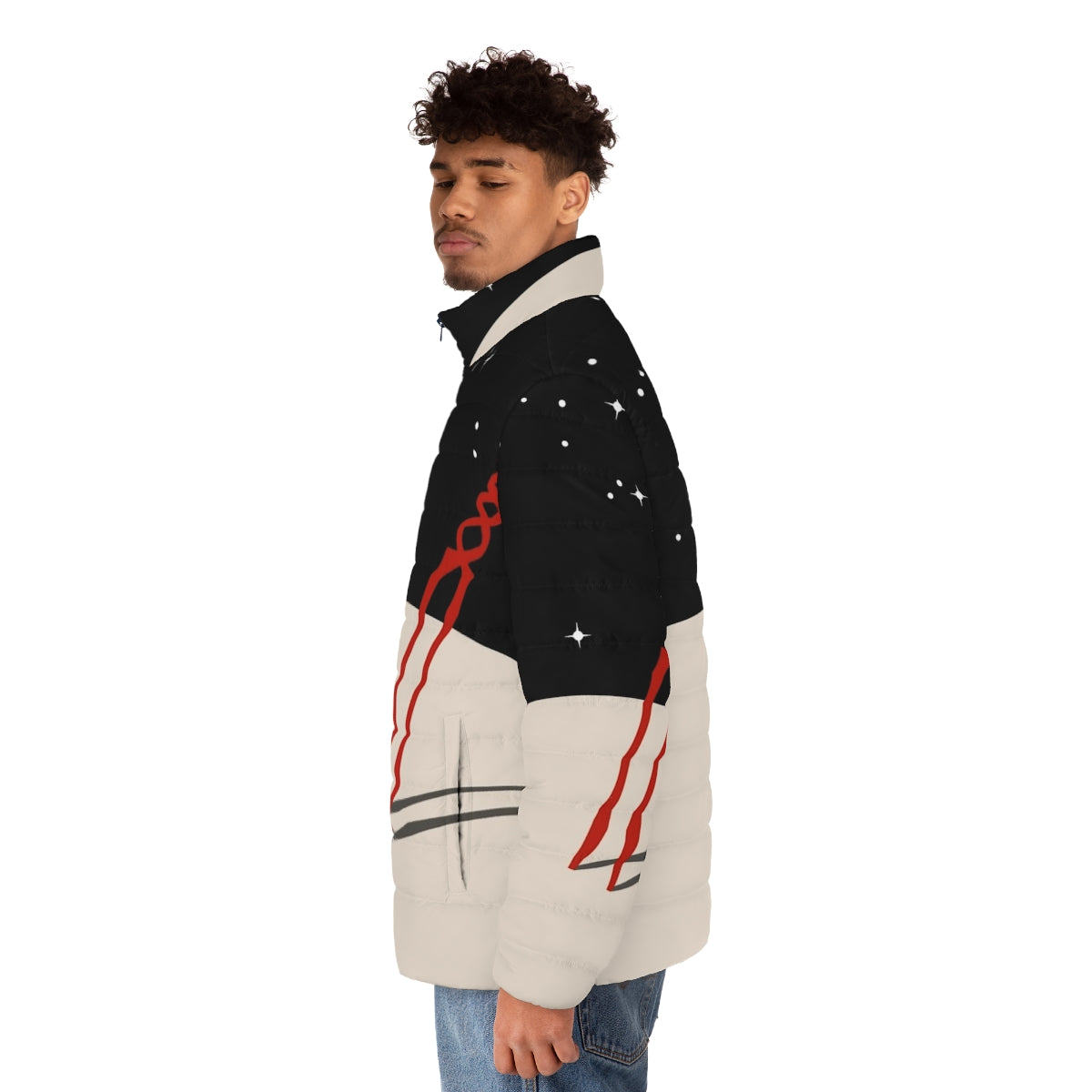 Neon Genesis Evangelion Lance of Longinus Puffer Jacket - men side left