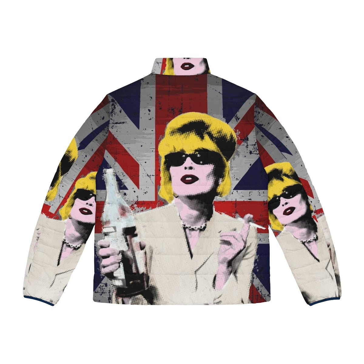 Fabulous pop art inspired puffer jacket in union jack style - Back