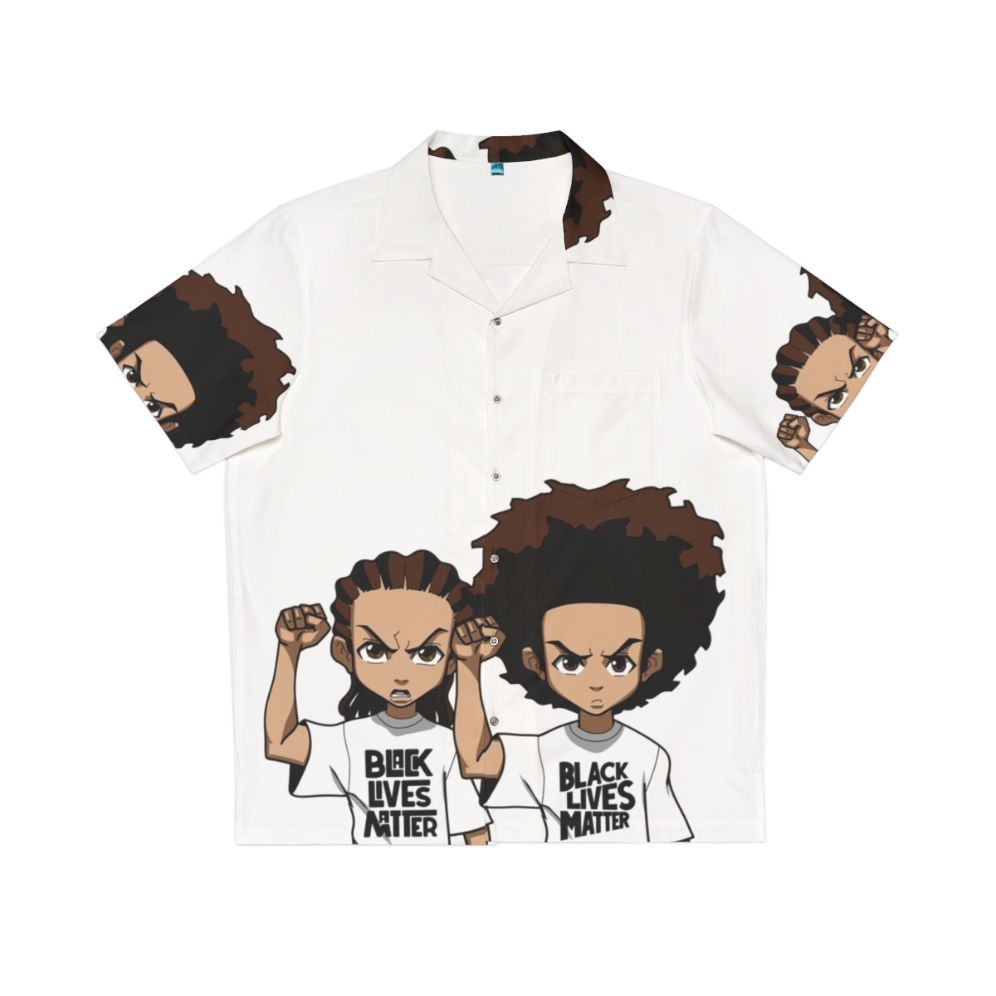 Black Power Fist Hawaiian Shirt featuring Riley and Huey Freeman from The Boondocks