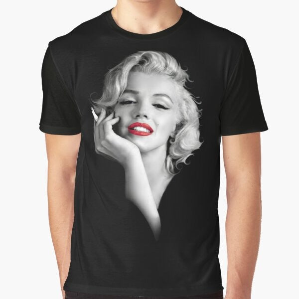 Vintage-style graphic t-shirt featuring Marilyn Monroe's iconic portrait