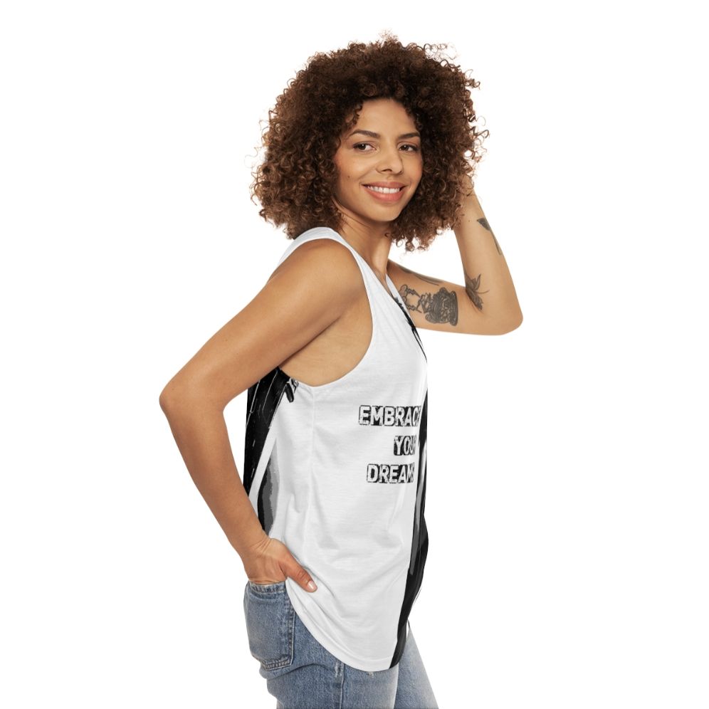 Fantasy inspired unisex tank top with video game characters - women side