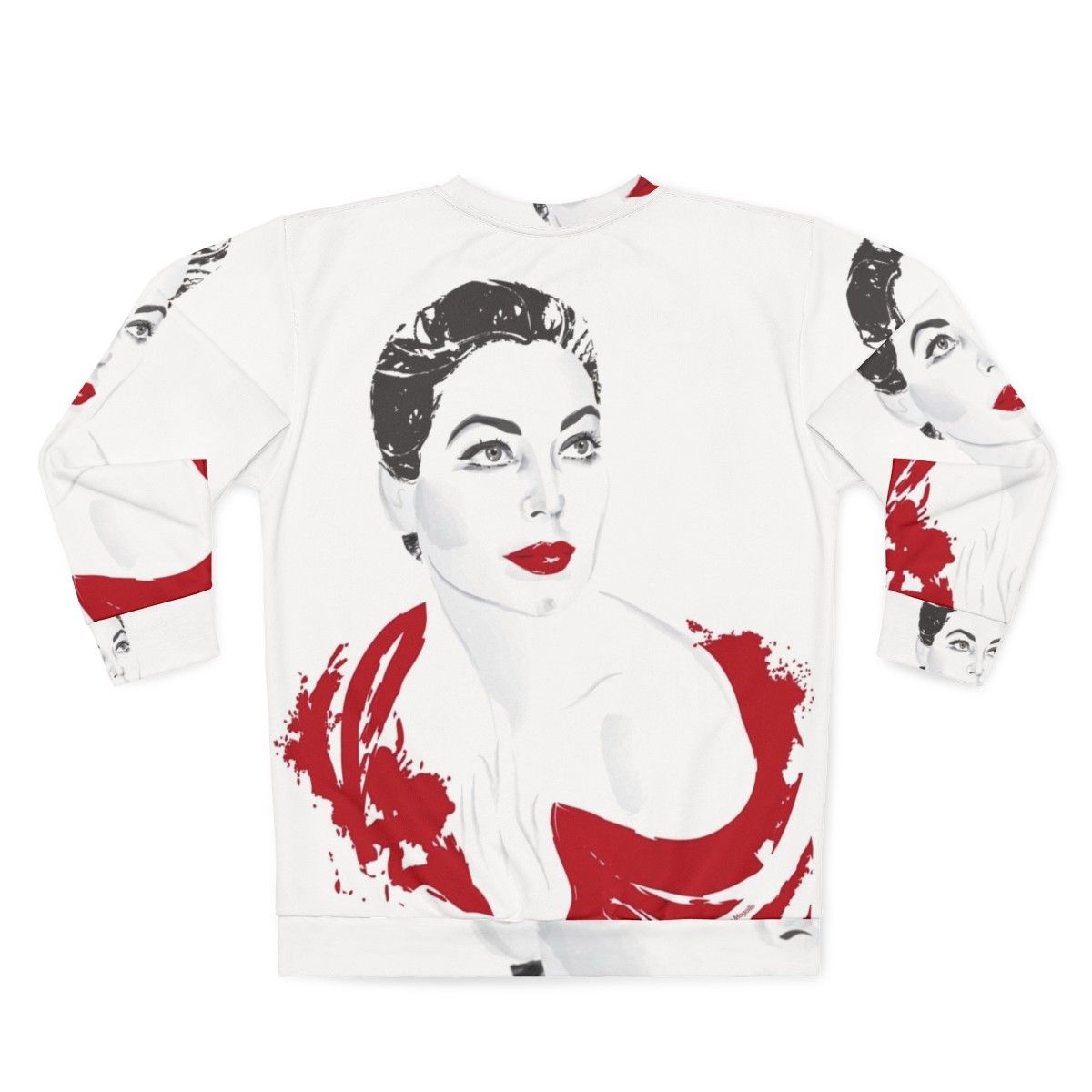 Ava Gardner Red Sweatshirt - Movie Star Icon Fashion - Back