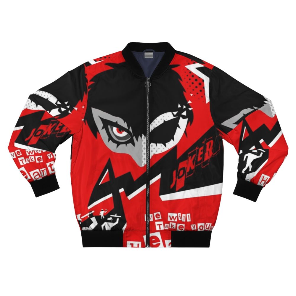 Persona 5 Joker Bomber Jacket with the Take Your Heart slogan