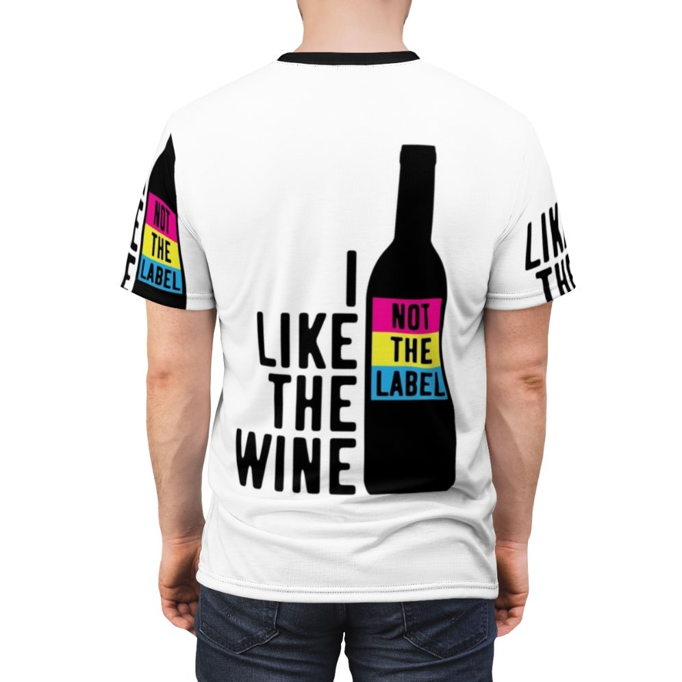 Pansexual pride t-shirt with a sarcastic wine quote made popular by the character David Rose from the TV show Schitt's Creek - men back