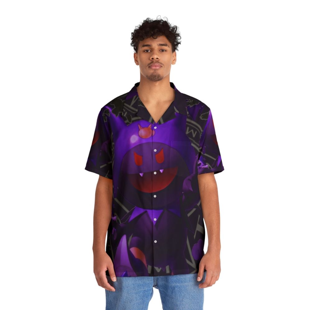 Black Frost Hawaiian Shirt - Persona and SMT Anime Merchandise - People Front