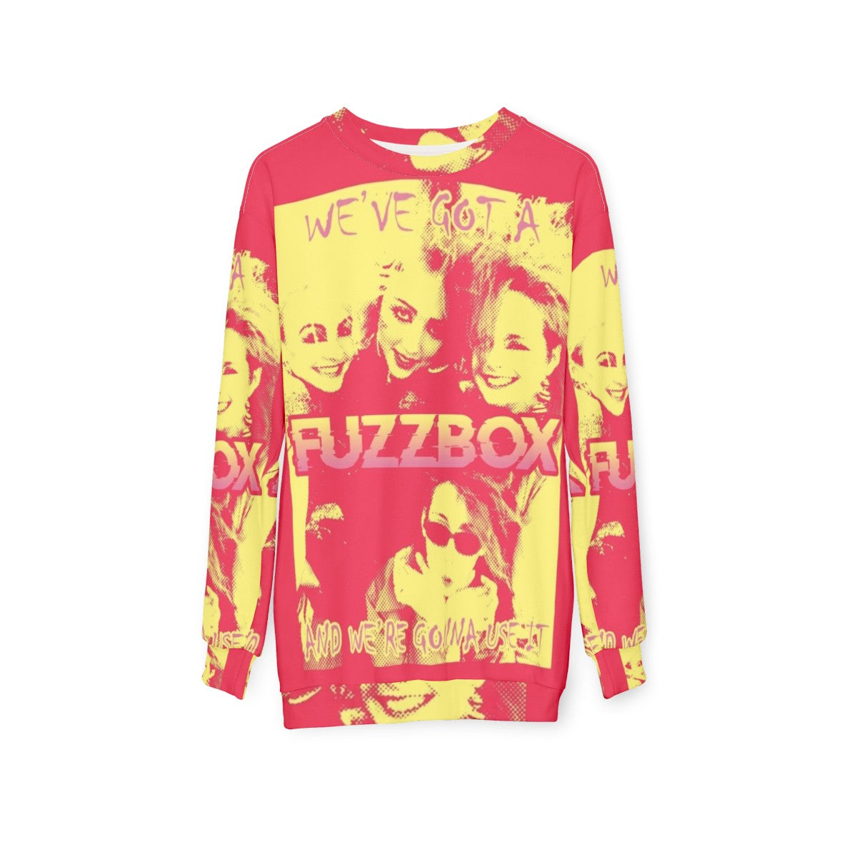 Fuzzbox indie punk music inspired sweatshirt - hanging