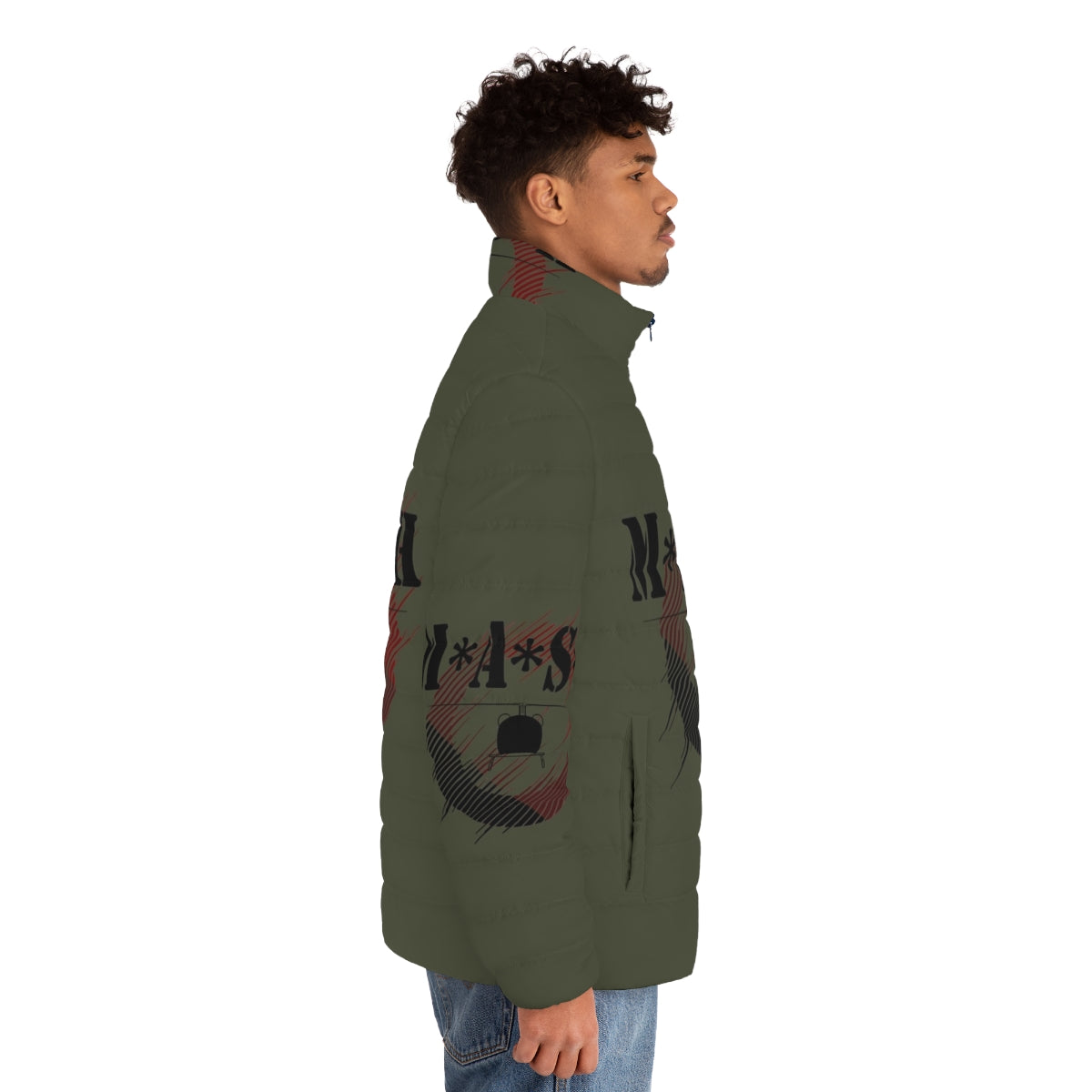 Mash Puffer Jacket with Mash TV Show Inspired Design - men side right