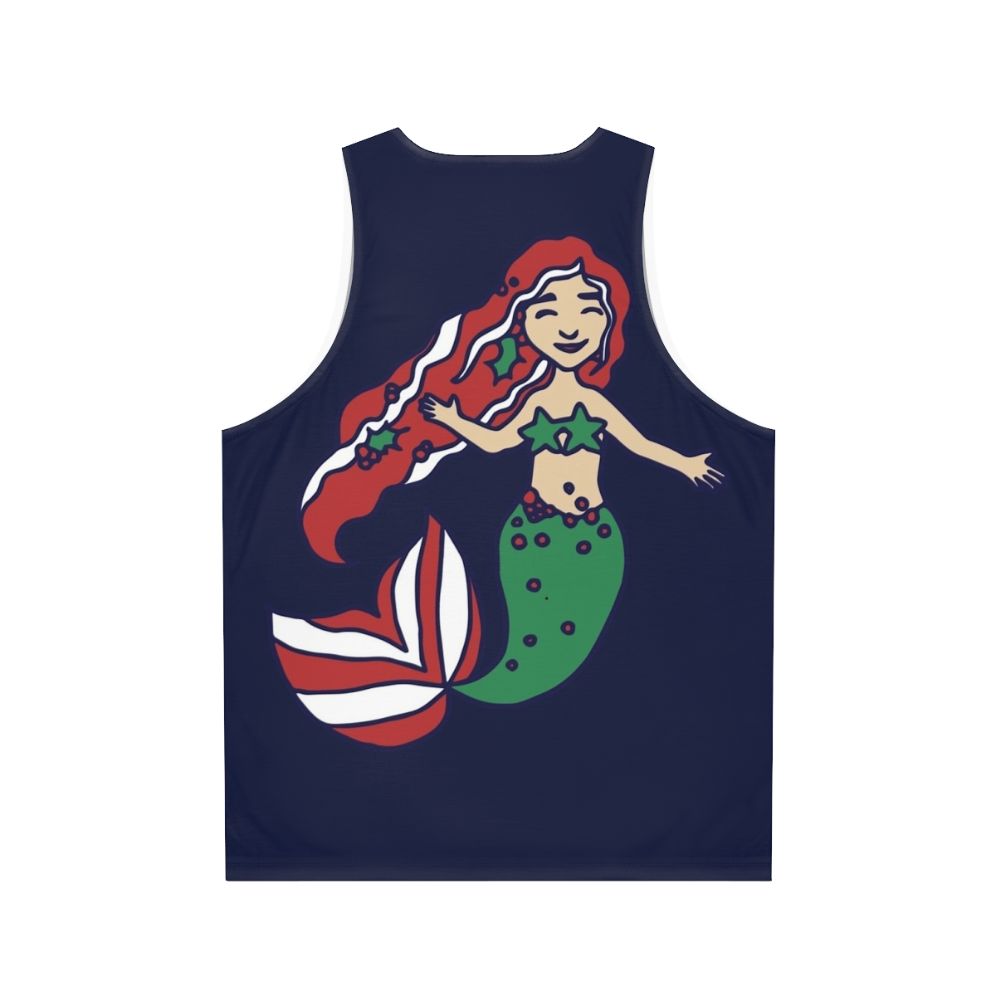 Christmas mermaid unisex tank top - Back