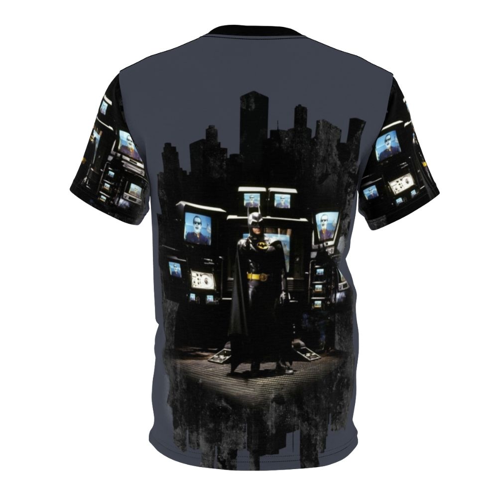 A stylish t-shirt featuring the iconic silhouette of the Dark Knight against a cityscape - Back