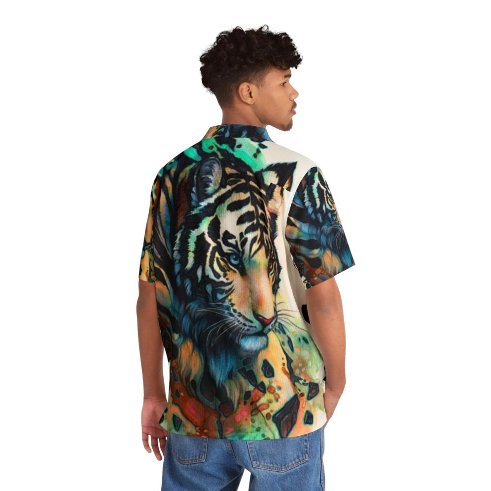 White tiger on a tropical Hawaiian shirt - People Back