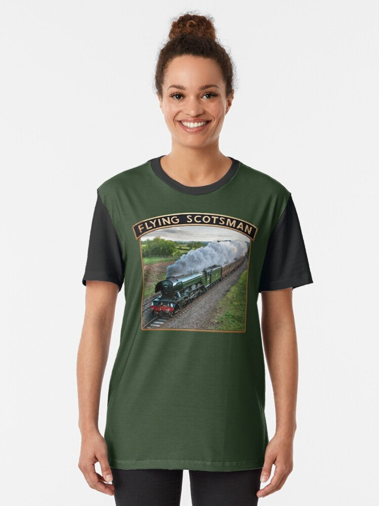 Vintage graphic of the iconic Flying Scotsman steam train locomotive - Women