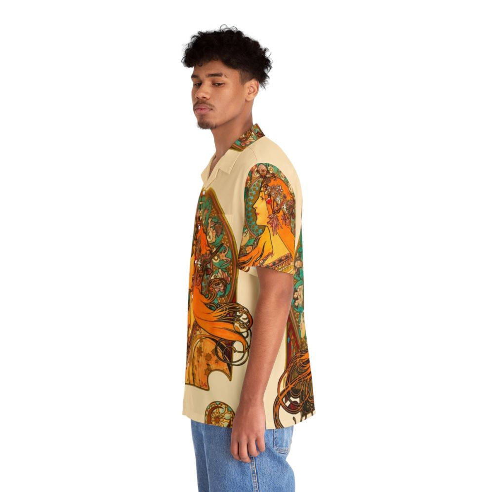 Zodiac 1896 Alphonse Mucha Inspired Hawaiian Shirt - People Left