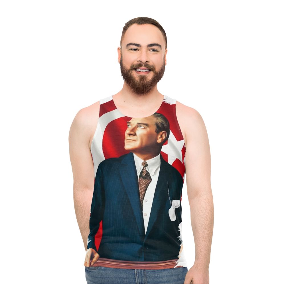 Ataturk Turkish Flag Unisex Tank Top - men