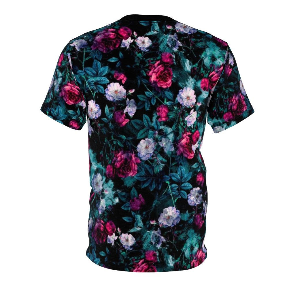 Vibrant floral abstract digital art design printed on a t-shirt - Back