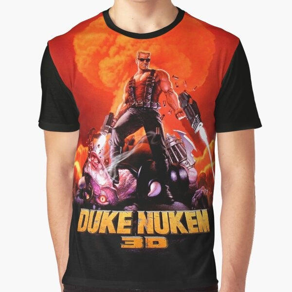 Duke Nukem 3D retro game print graphic t-shirt