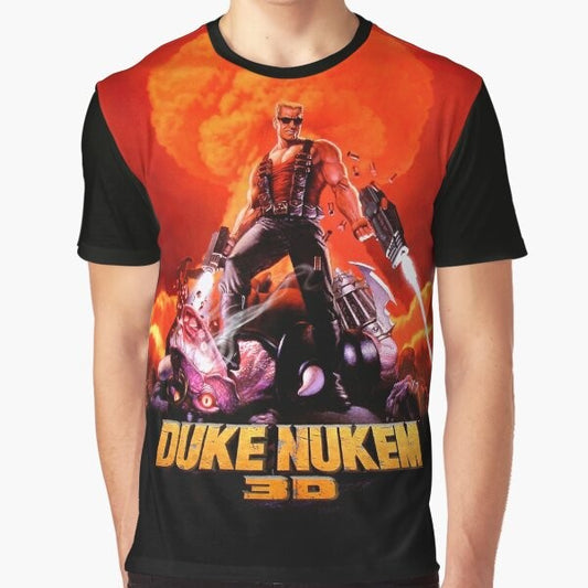 Duke Nukem 3D retro game print graphic t-shirt