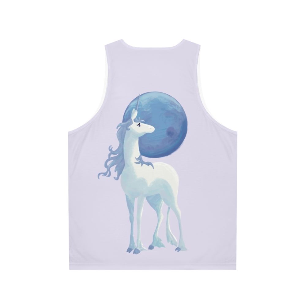 The Last Unicorn Unisex Tank Top featuring a mythical unicorn - Back