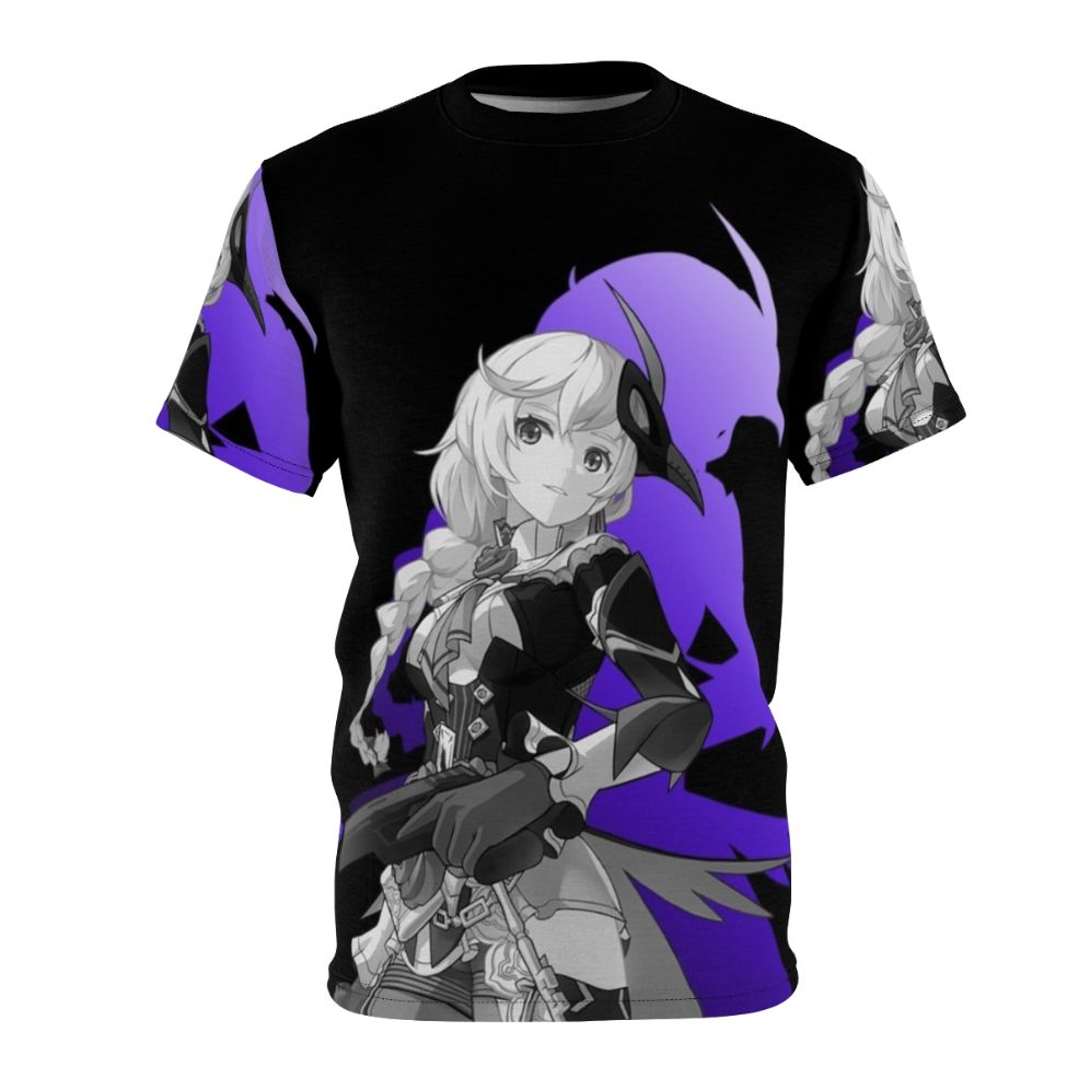 Honkai Impact Kallen Kaslana inspired t-shirt design with anime artwork