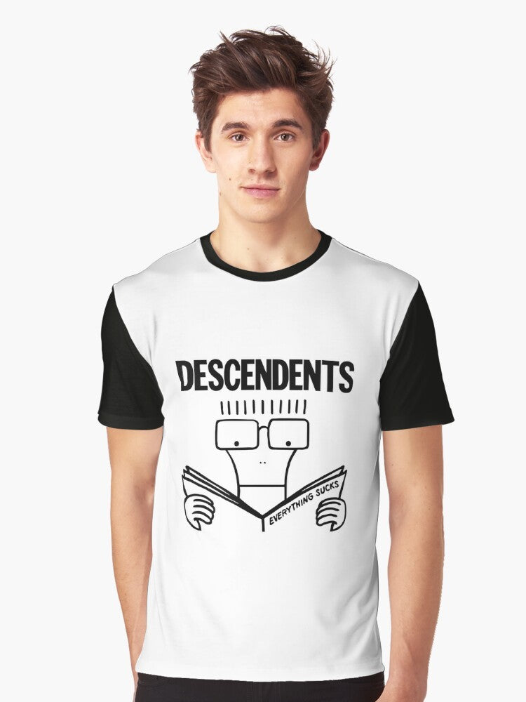 Descendents band logo graphic t-shirt with "Reading Sucks" text - Men