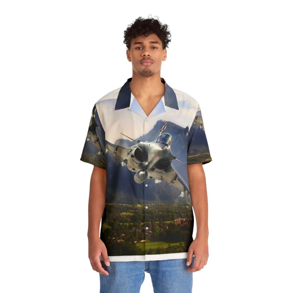 Rafale Hawaiian Shirt - Aviation Inspired Apparel - People Front